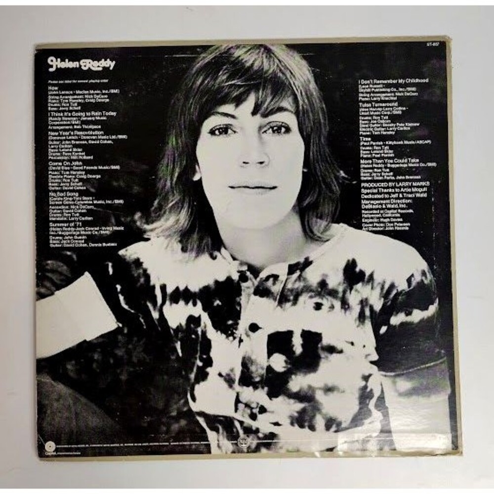 Helen Reddy Vinyl Record Album 1971 LP Capital ST-857 - Picture 2 of 4
